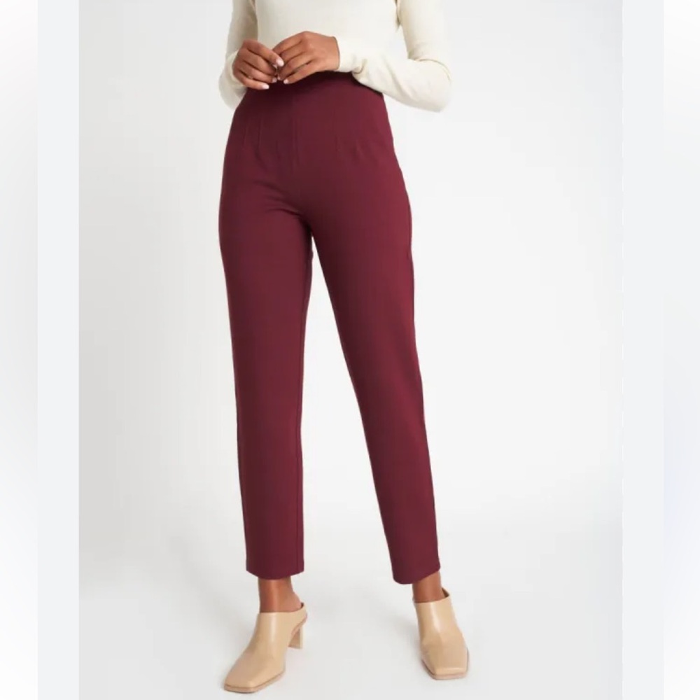 Women 6 ’Kit and ace’ Heathered burgundy-stretch pull on pants w/pockets